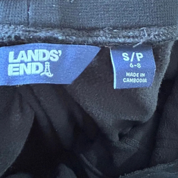 Lands' End Black Fleece Jogger pants size Small women’s cozy - Picture 6 of 7